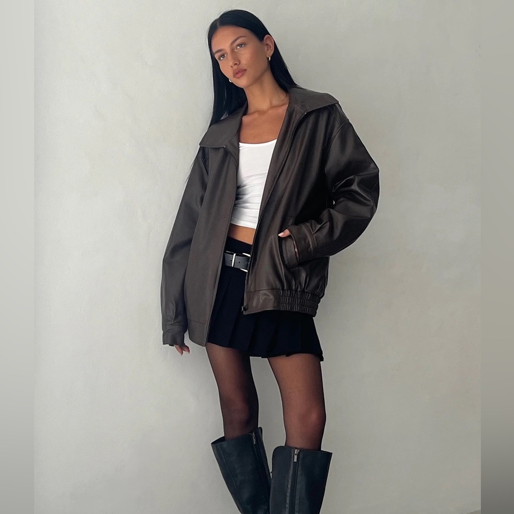 Motel CAVITA JACKET IN PU BITTER CHOCOLATE
